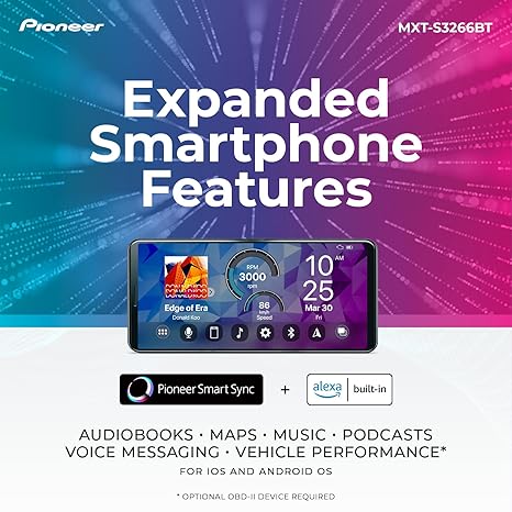 Pioneer MXT-S3266BT Digital Media Receiver with Pioneer Smart Sync and Bluetooth Connectivity Smartphone Control, Includes 2 Pairs of Coaxial 6.5” 2-Way Speakers