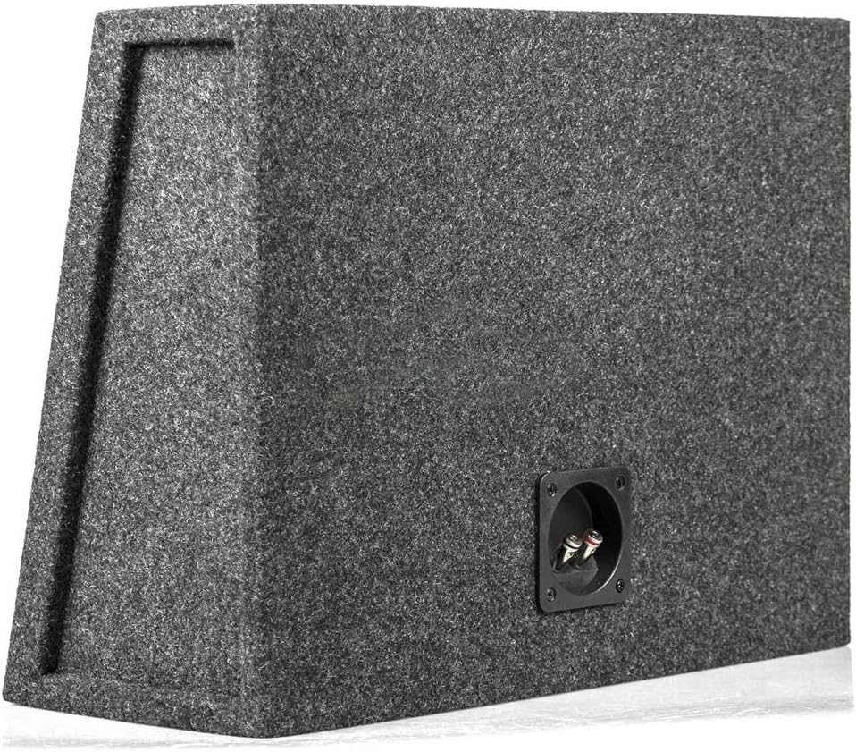 Sealed 10'' Subwoofer Truck Box Slanted Enclosure Single Sub 1'' MDF Face, Gray (RI204)