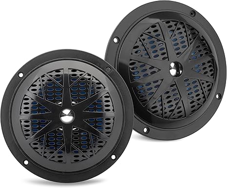 5.25 Inch Dual Marine Speakers - 2 Way Waterproof and Weather Resistant Outdoor Audio Stereo Sound System with 100 Watt Power, Polypropylene Cone and Cloth Surround