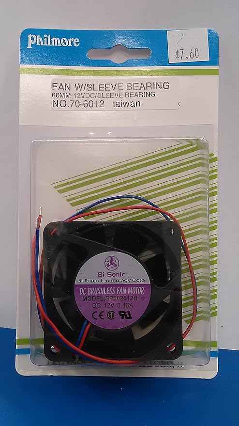 60mm 12VDC Brushless Cooling Fan : 70-6012