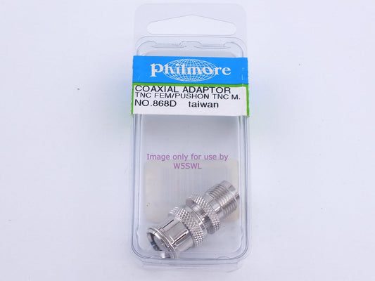 Philmore 868D Coaxial Adaptor TNC Fem/Push-On TNC Male (bin102)