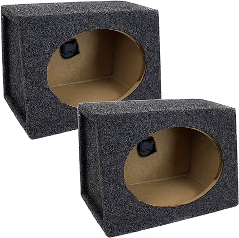 Angled Style 6 x 9 Inch Car Audio Speaker Box Enclosures, 2 Speaker Boxes