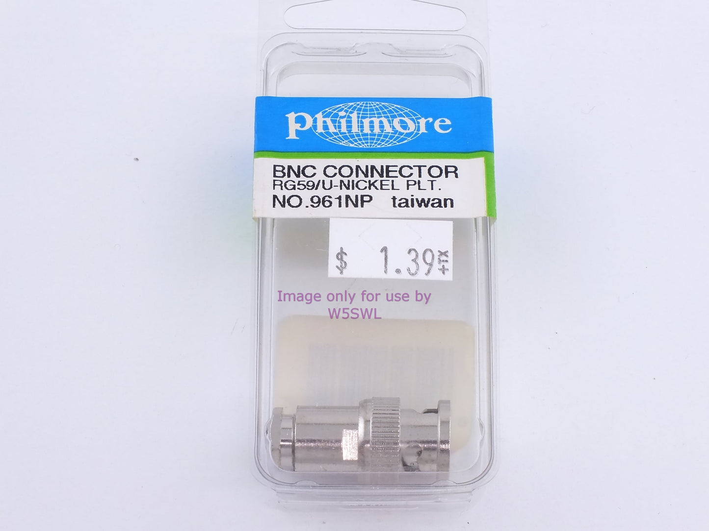 Philmore 961NP BNC Connector RG59/U-Nickel PLT. (bin99)