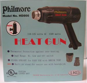 Philmore Heat Gun Dual Range (High and Low) Model No. HD866 Dual Range 500°F Low 900-1100°F High 117 VAC 1100 Watts