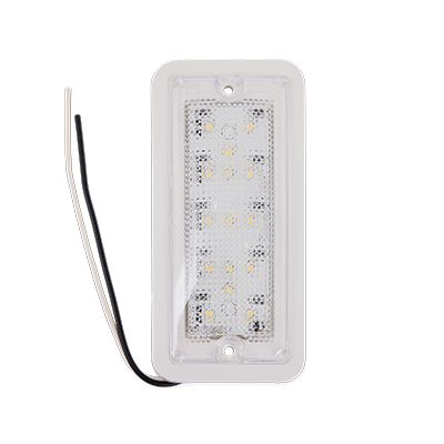 Soundoff Signal ECVDMLTST2 Dome Light - Rectangular, Flush Surface Mount, Black Base, 7" X 3", White Leds