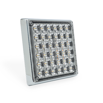 Soundoff Signal EMPSE15CJ-A Mpower® 9X7 Turn Light W/ Stud Mount, Fmvss108, 9-32 Vdc, 1.5' Pigtail, Clear Housing/Lens, 36 Led, Amber