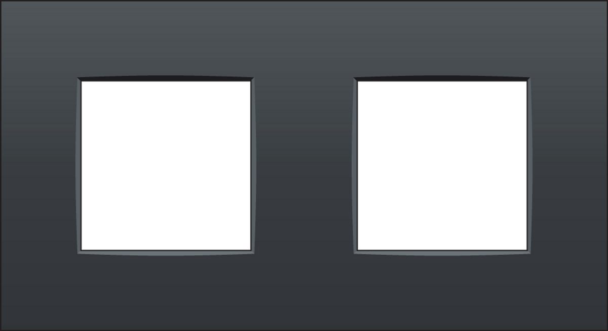 Crestron FP2-122-INTENSE - Dual gang faceplate Niko Intense - Anthracite
