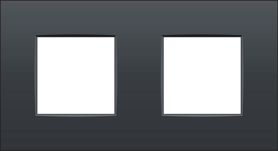 Crestron FP2-122-INTENSE - Dual gang faceplate Niko Intense - Anthracite