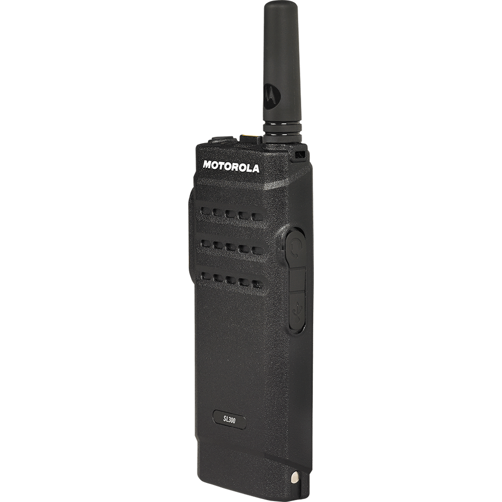 MOTOROLA SOLUTIONS AAH88JCP9JA2AN MOTOROLA MOTOTRBO SL300 PORTABLE VHF DIGITAL / ANALOG 99-CHANNEL TWO-WAY BUSINESS RADIO WITH DISPLAY - 136-174 MHZ, 3W