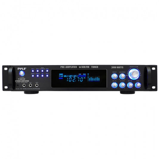 Pyle P3001AT 3000W Hybrid Pre Amplifier with AM/FM Tuner