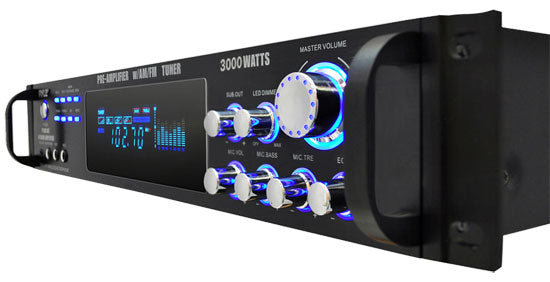 Pyle P3001AT 3000W Hybrid Pre Amplifier with AM/FM Tuner