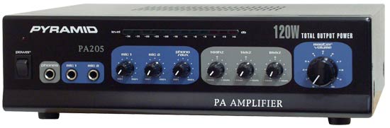 120 Watt Microphone PA Amplifier w/70V Output "& Mic Talkover