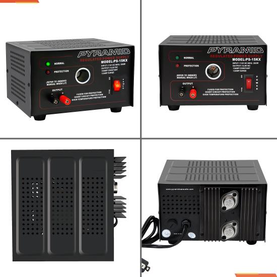 PS15 - Pyramid 10 Amp Constant / 12 Amp Surge 13.8V Power Supply W/ Cig Plug