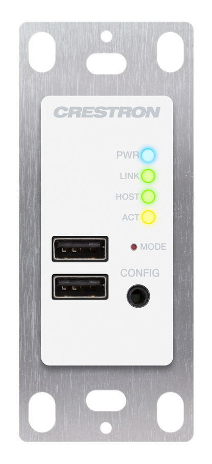Crestron USB-EXT-2-REMOTE-1G-W - USB over Category Cable Extender Wall Plate, Remote, White