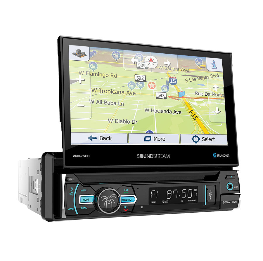 7” Motorized Flip Up DVD/CD Car Stereo w/ Navigation