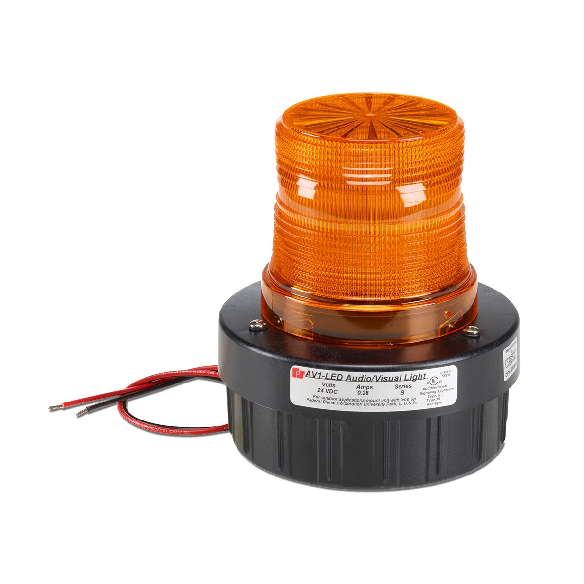 AV1-LED-120A Flashing Combination Audible/Visual Signals Amber