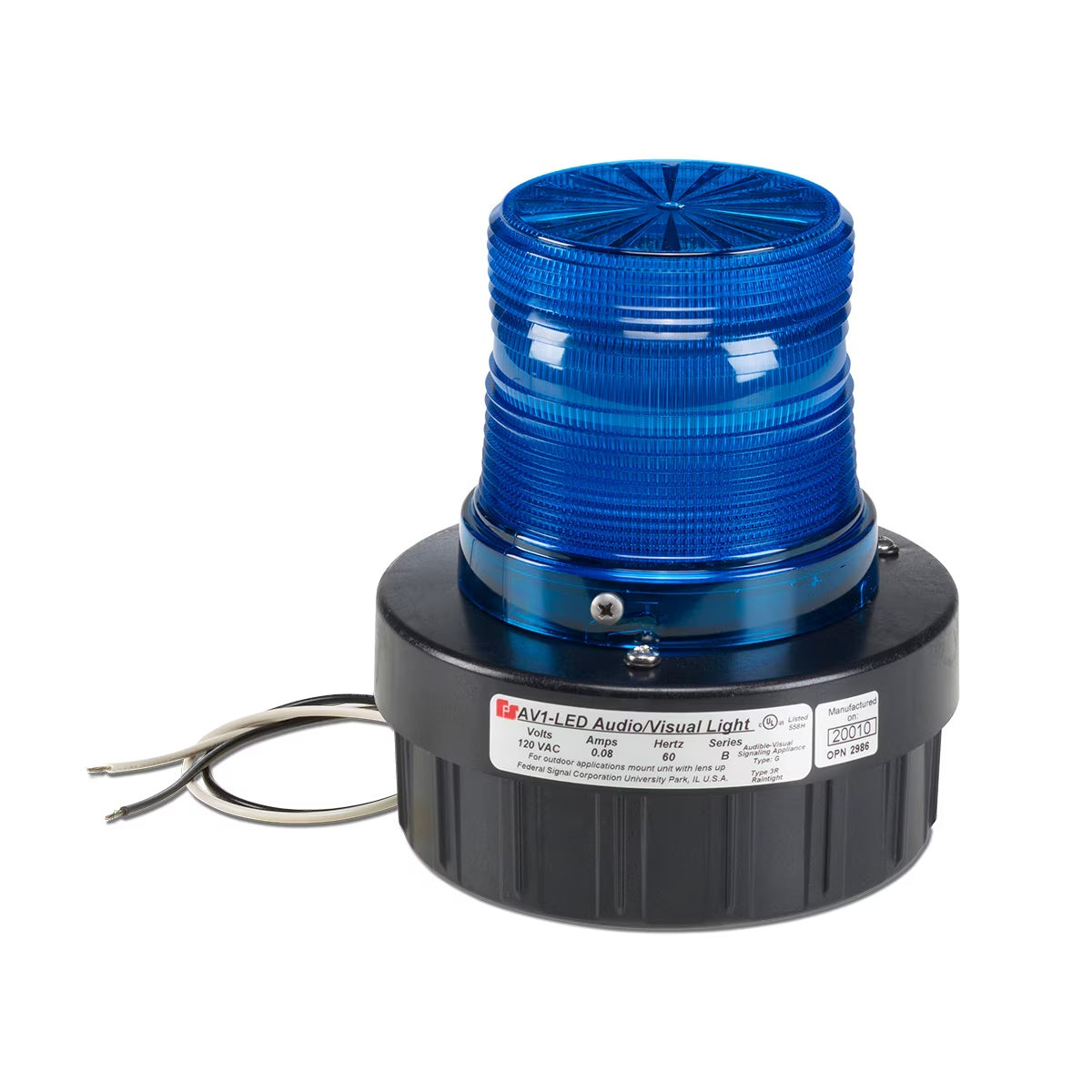 AV1-LED-024B Flashing Combination Audible/Visual Signals Blue