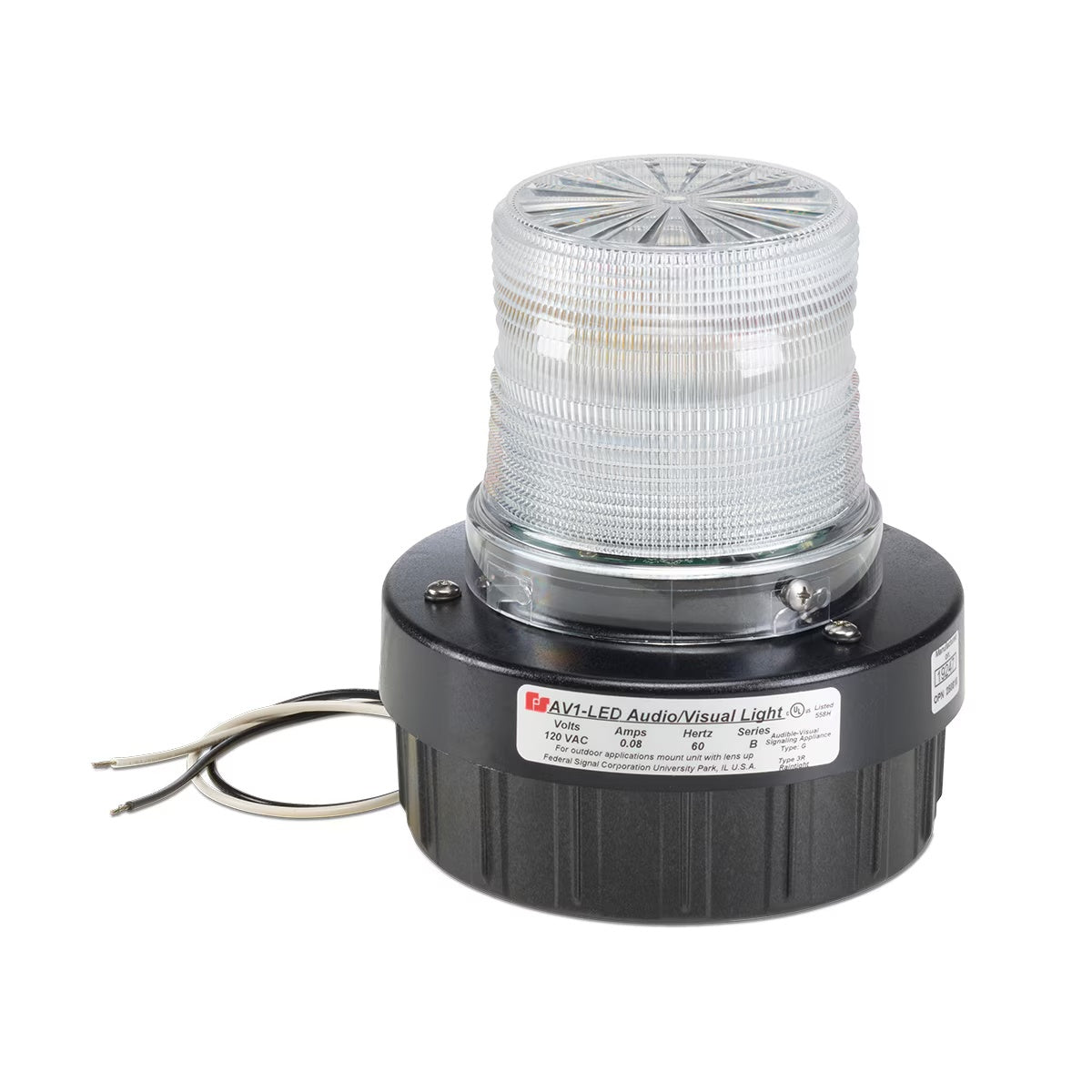 AV1-LED-024C Flashing Combination Audible/Visual Signals Clear