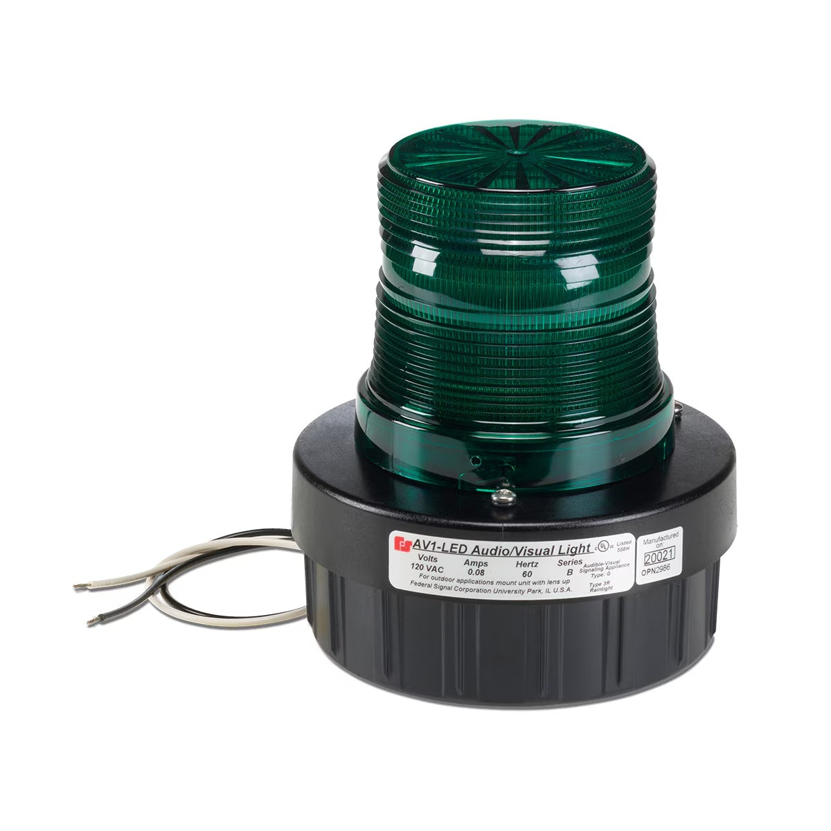 AV1-LED-024G Flashing Combination Audible/Visual Signals Green