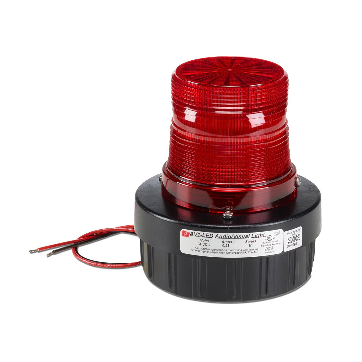 AV1-LED-024R Flashing Combination Audible/Visual Signals Red