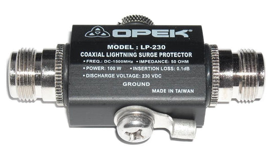 Opek LP230A HAM Radio Lightning Surge Protector and Arrestor w. N Connectors