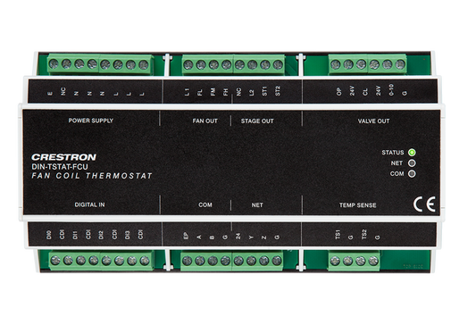 Crestron DIN-TSTAT-FCU - DIN Rail Heating & Cooling Fan-Coil Thermostat