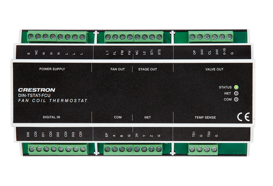 Crestron DIN-TSTAT-FCU - DIN Rail Heating & Cooling Fan-Coil Thermostat