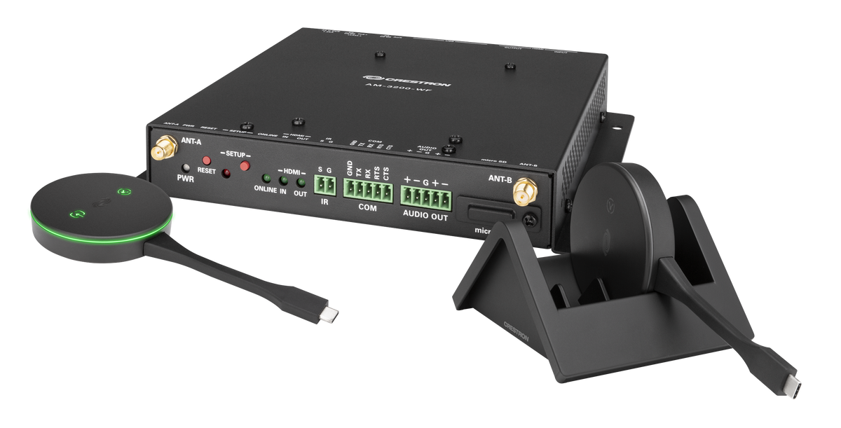Crestron AM3-212 KIT - AirMedia® Series 3 Kit with AM-3200-WF Receiver, two AM-TX3-100 Adaptors, and Cradle
