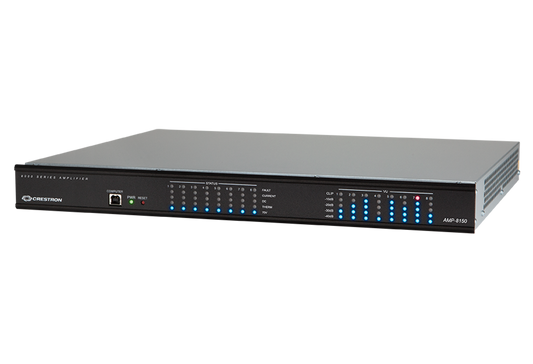 Crestron AMP-8150 - 8-Channel Power Amplifier, 150W/Ch., 4/8 Ohm or 70V, North America & Japan, 100-120V