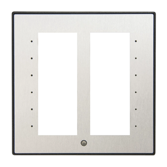 Crestron C2NI/INETI-FPB-T-S/STEEL - Architectural Faceplate for Cameo® International Keypad, Black Textured w/Stainless Steel Inlay