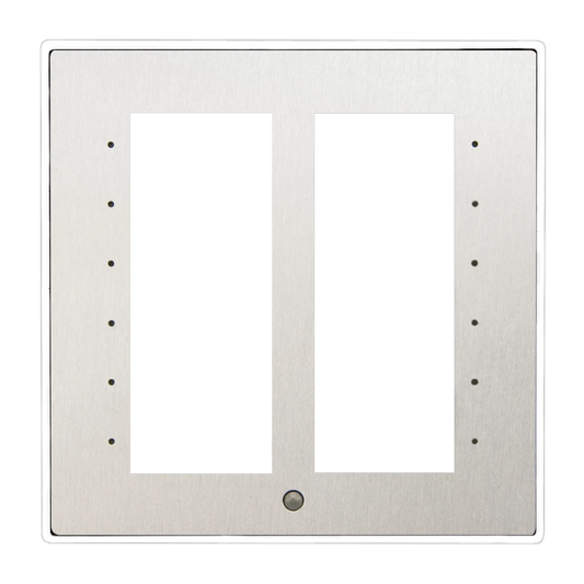 Crestron C2NI/INETI-FPW-T-S/STEEL - Architectural Faceplate for Cameo® International Keypad, White Textured w/Stainless Steel Inlay