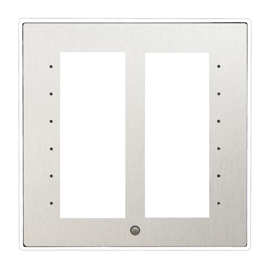 Crestron C2NI/INETI-FPW-T-S/STEEL - Architectural Faceplate for Cameo® International Keypad, White Textured w/Stainless Steel Inlay