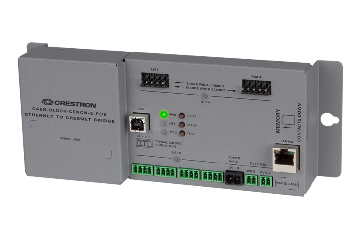 Crestron CAEN-BLOCK-CENCN-2-POE - Ethernet to Cresnet® Bridge for CAEN Automation Enclosures