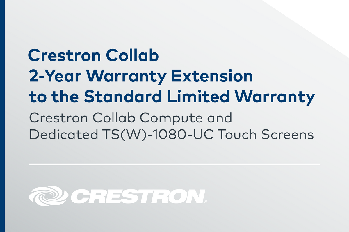 Crestron UC-CCC-WARRANTY-EXT-HW-2YR - Crestron Collab 2-Year Warranty Extension to the Standard Limited Warranty for Crestron Collab Compute and Dedicated TS(W)-1080-UC Touch Screens