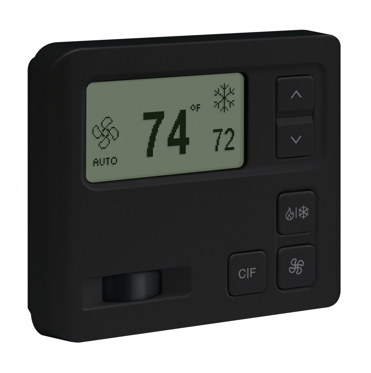 Crestron CHV-THSTAT-PIR-10-B-T - Heating/Cooling Thermostat, 0-10V or Relay Control, with Occupancy Sensor, Black Textured