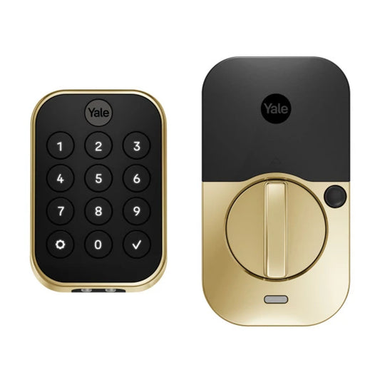 Crestron CLK-YL-YRD634-CR2-P05 - Yale Pro® 2 Key Free Deadbolt with Push Button Keypad and infiNET EX® Wireless Communication, Lifetime Brass