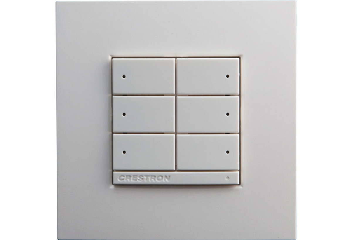 Crestron CLWI-KPLEX-BATT-W - On-Wall Wireless Lighting Keypad, Battery Powered, White
