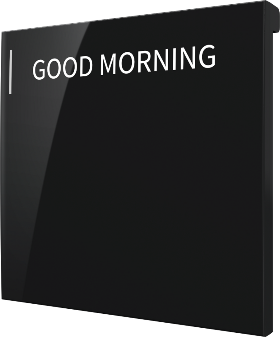 Crestron CM2-BTN-LG-B-S ENGRAVED - Cameo® 2 Backlit Engravable Pushbutton, Large, Black Smooth, Custom Engraved