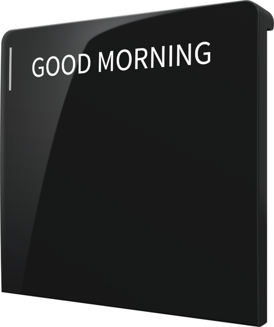 Crestron CM2-BTN-LG-TOP-B-S ENGRAVED - Cameo® 2 Backlit Engravable Pushbutton, Large, Top, Black Smooth, Custom Engraved