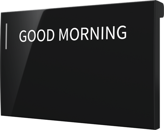 Crestron CM2-BTN-MD-B-S ENGRAVED - Cameo® 2 Backlit Engravable Pushbutton, Medium, Black Smooth, Custom Engraved