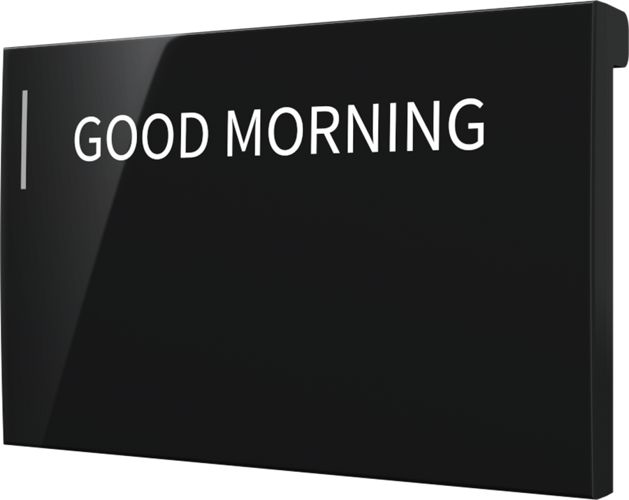 Crestron CM2-BTN-MD-B-S ENGRAVED - Cameo® 2 Backlit Engravable Pushbutton, Medium, Black Smooth, Custom Engraved