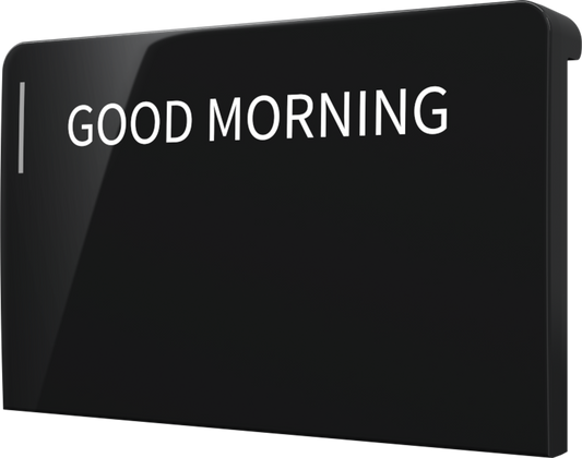 Crestron CM2-BTN-MD-TOP-B-S ENGRAVED - Cameo® 2 Backlit Engravable Pushbutton, Medium, Top, Black Smooth, Custom Engraved