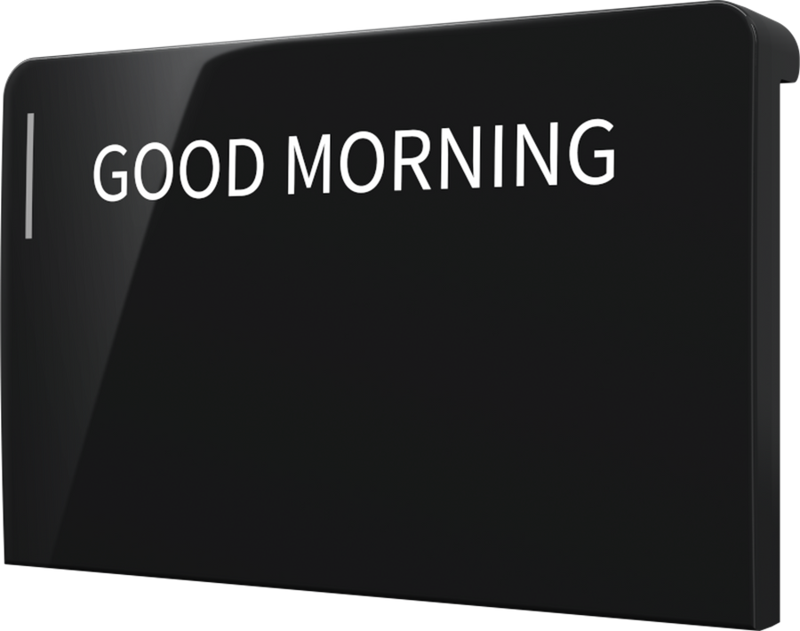 Crestron CM2-BTN-MD-TOP-B-S ENGRAVED - Cameo® 2 Backlit Engravable Pushbutton, Medium, Top, Black Smooth, Custom Engraved