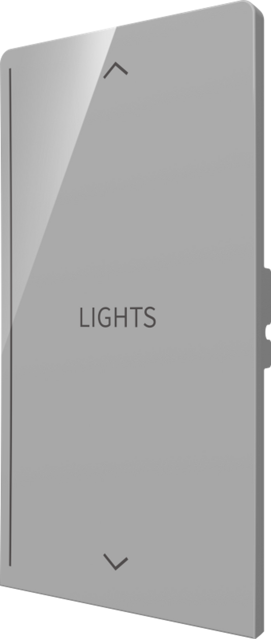 Crestron CM2-BTN-RKR-G-S ENGRAVED - Cameo® 2 Backlit Engravable Pushbutton, Rocker, Gray Smooth, Custom Engraved