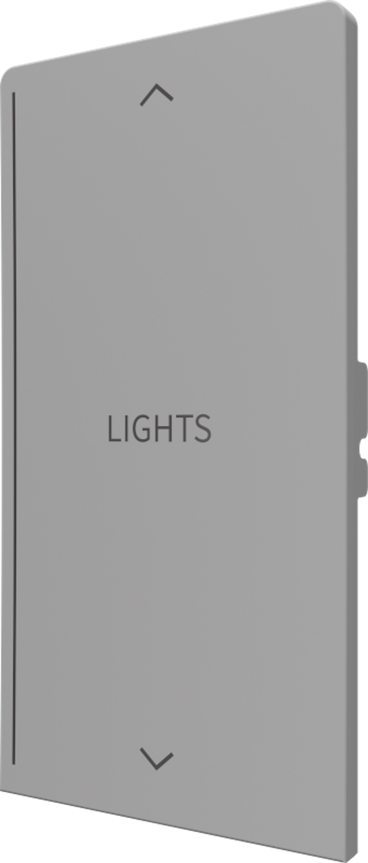 Crestron CM2-BTN-RKR-G-T ENGRAVED - Cameo® 2 Backlit Engravable Pushbutton, Rocker, Gray Textured, Custom Engraved