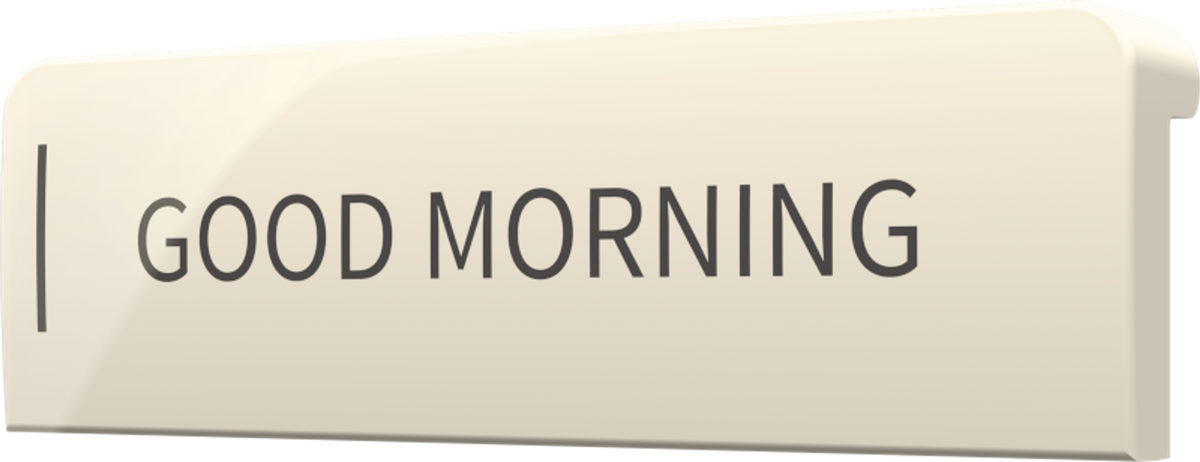 Crestron CM2-BTN-SM-TOP-A-S ENGRAVED - Cameo® 2 Backlit Engravable Pushbutton, Small, Top, Almond Smooth, Custom Engraved