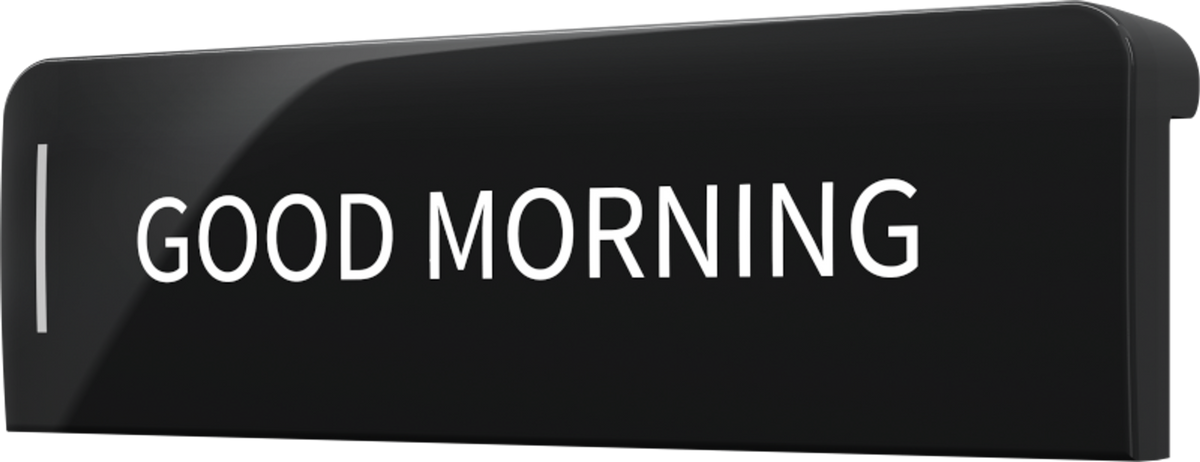 Crestron CM2-BTN-SM-TOP-B-S ENGRAVED - Cameo® 2 Backlit Engravable Pushbutton, Small, Top, Black Smooth, Custom Engraved