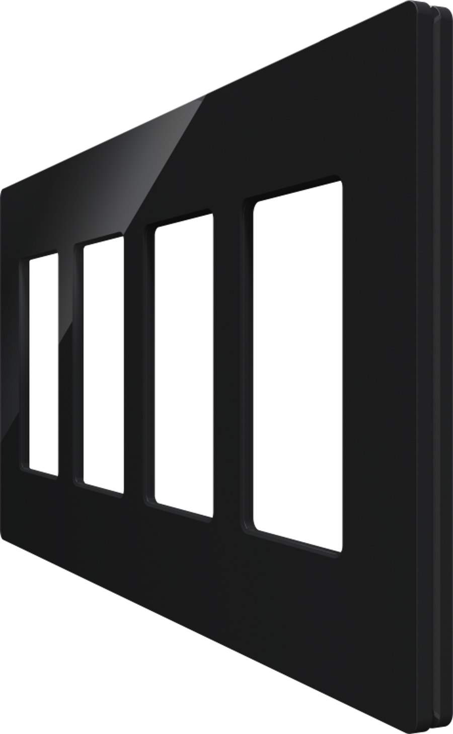 Crestron CM2-FP-G4-B-S - Cameo® 2 Faceplate, 4-Gang, Black Smooth
