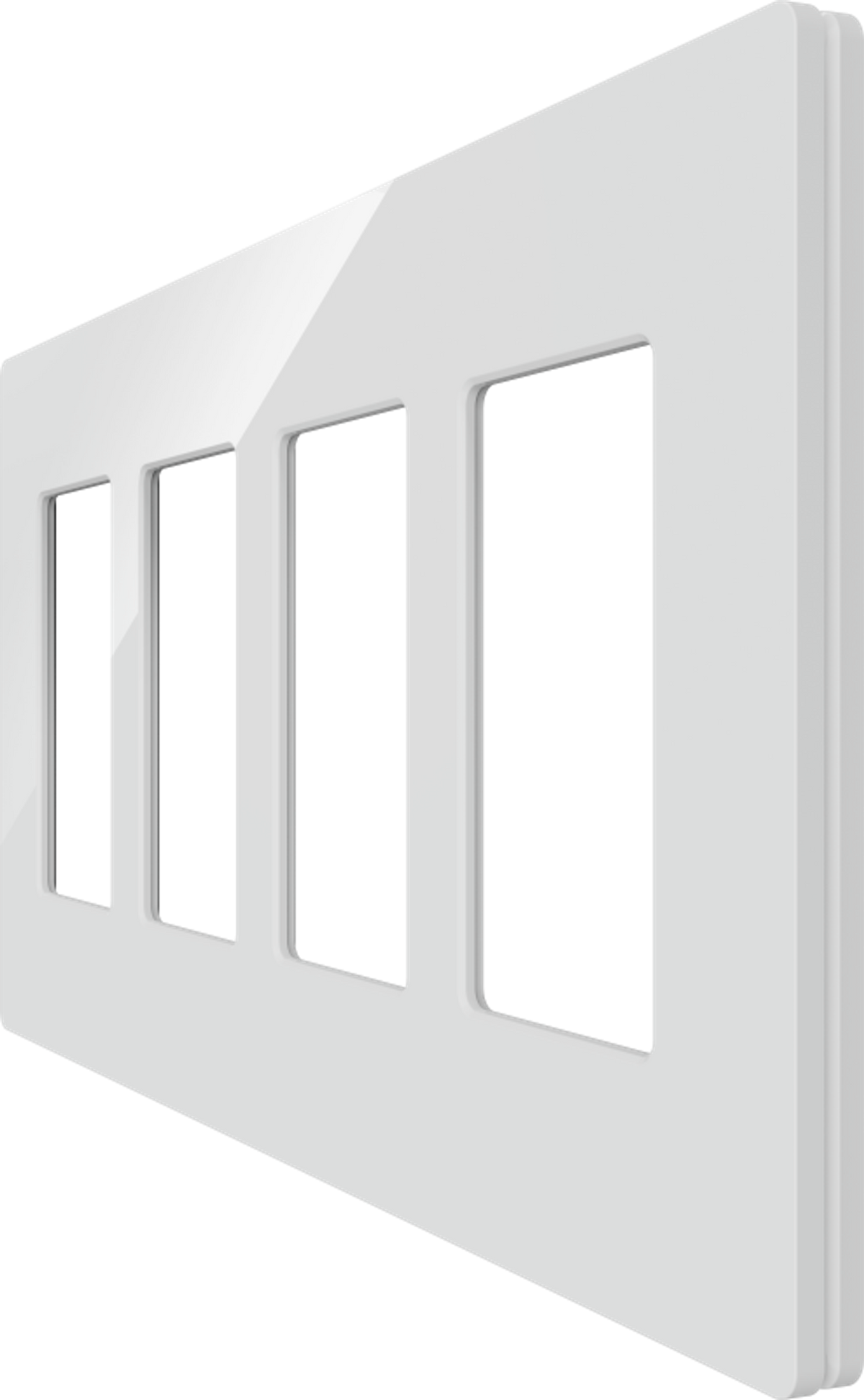 Crestron CM2-FP-G4-W-S - Cameo® 2 Faceplate, 4-Gang, White Smooth