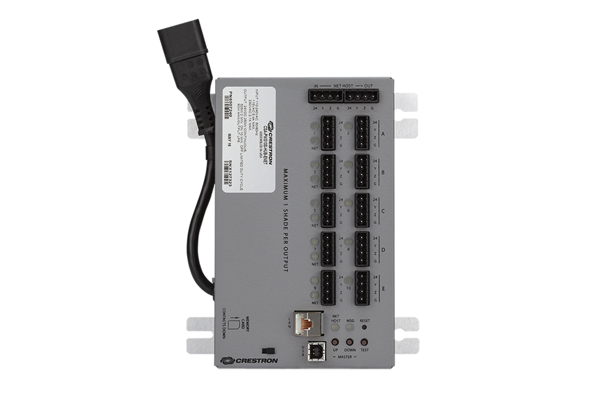 Crestron CSA-PWS10S-HUB-ENET - 10-Motor Power Supply with Ethernet to Cresnet® Bridge and Cresnet Hub